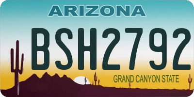 AZ license plate BSH2792