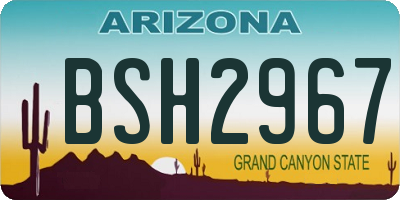 AZ license plate BSH2967
