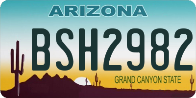 AZ license plate BSH2982