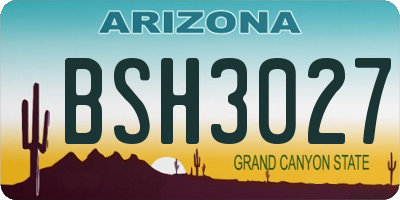 AZ license plate BSH3027