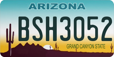 AZ license plate BSH3052