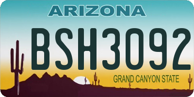 AZ license plate BSH3092