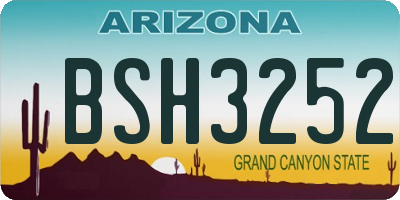 AZ license plate BSH3252