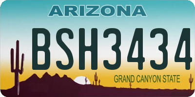 AZ license plate BSH3434