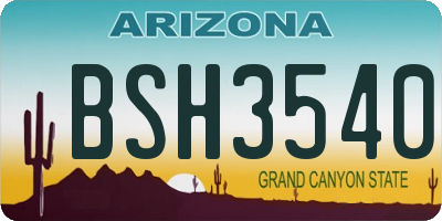 AZ license plate BSH3540