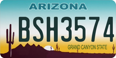 AZ license plate BSH3574