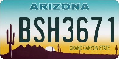 AZ license plate BSH3671