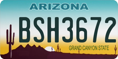 AZ license plate BSH3672