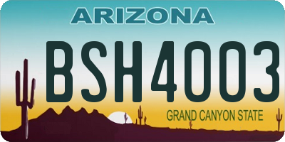 AZ license plate BSH4003