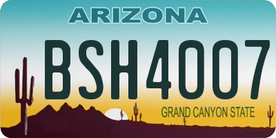 AZ license plate BSH4007