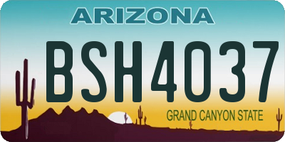 AZ license plate BSH4037