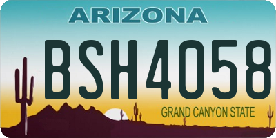 AZ license plate BSH4058