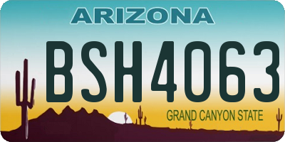 AZ license plate BSH4063