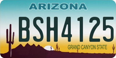 AZ license plate BSH4125