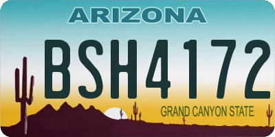 AZ license plate BSH4172