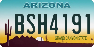 AZ license plate BSH4191