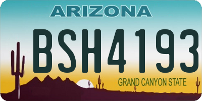 AZ license plate BSH4193