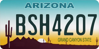 AZ license plate BSH4207