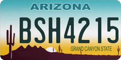 AZ license plate BSH4215