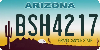 AZ license plate BSH4217