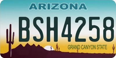 AZ license plate BSH4258