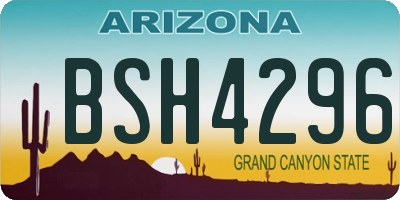 AZ license plate BSH4296