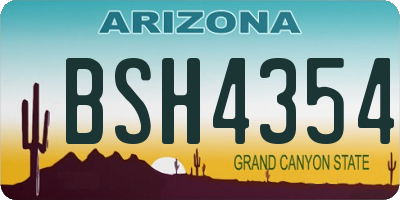 AZ license plate BSH4354