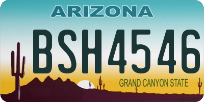 AZ license plate BSH4546
