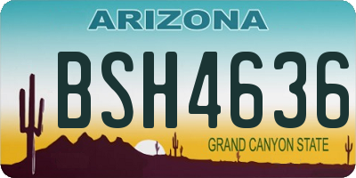 AZ license plate BSH4636