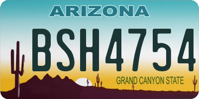AZ license plate BSH4754
