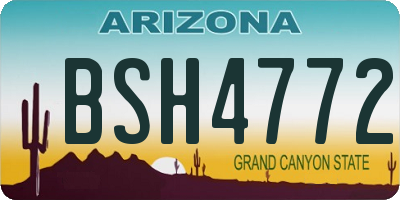 AZ license plate BSH4772