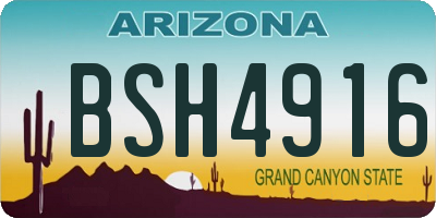 AZ license plate BSH4916