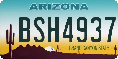 AZ license plate BSH4937