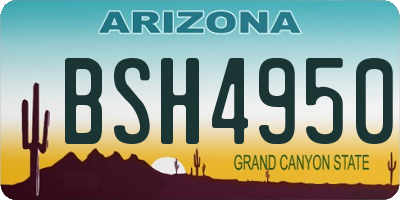 AZ license plate BSH4950