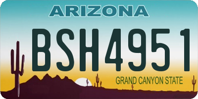 AZ license plate BSH4951