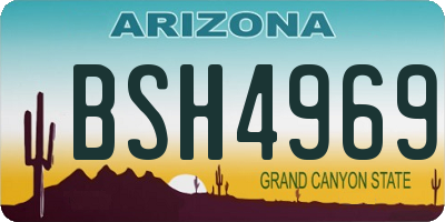 AZ license plate BSH4969