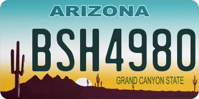 AZ license plate BSH4980