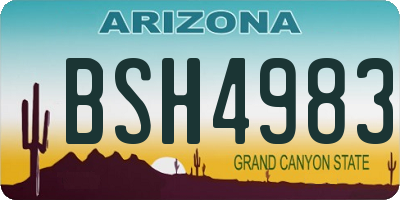 AZ license plate BSH4983