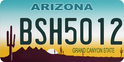 AZ license plate BSH5012