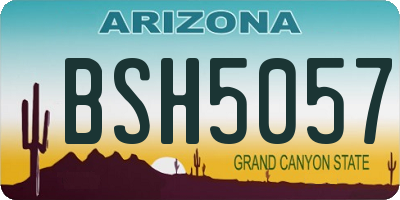 AZ license plate BSH5057