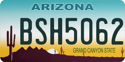 AZ license plate BSH5062