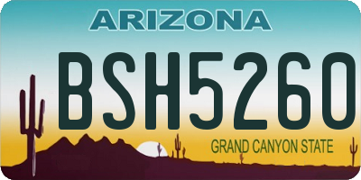 AZ license plate BSH5260
