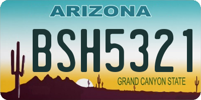 AZ license plate BSH5321