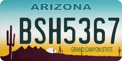 AZ license plate BSH5367