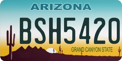 AZ license plate BSH5420