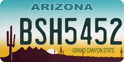 AZ license plate BSH5452