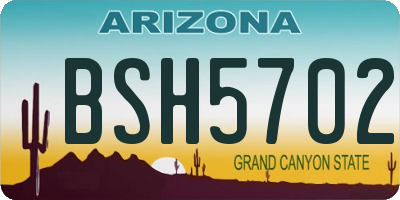 AZ license plate BSH5702