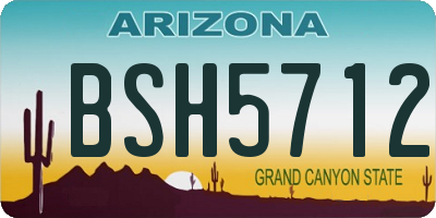 AZ license plate BSH5712