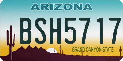 AZ license plate BSH5717