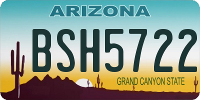 AZ license plate BSH5722